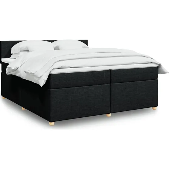 Kontinentalseng 200x200 cm med pocketmadras - sort stof