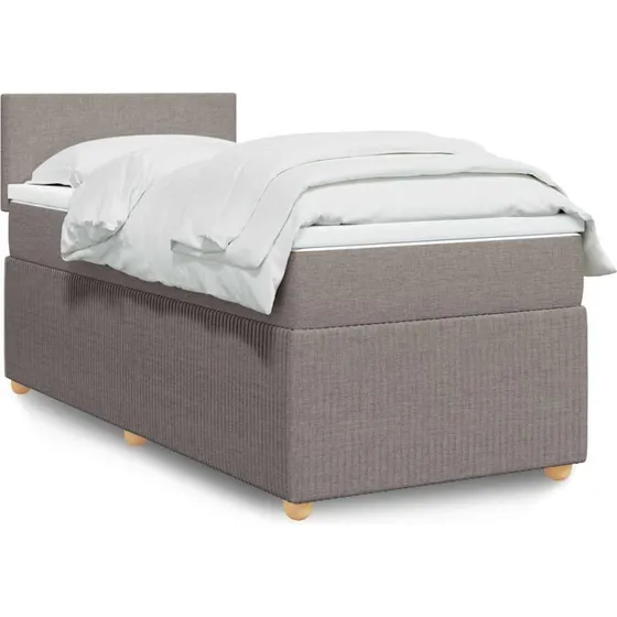 Kontinentalseng 90x190 cm med pocketmadras - gråbrun