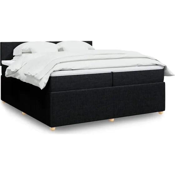 Kontinentalseng 200x200 cm med pocketmadras - sort stof