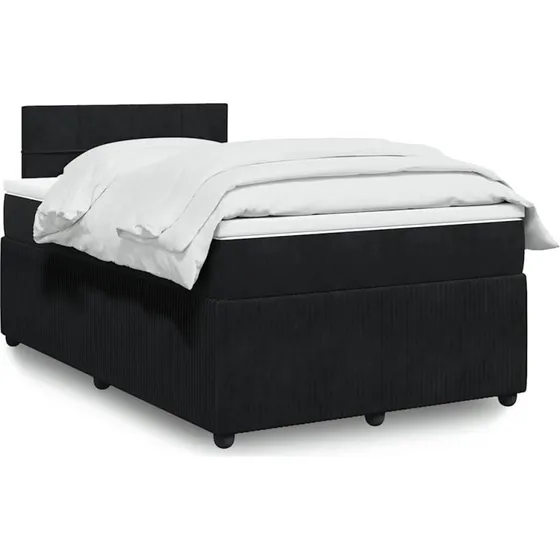 Kontinentalseng 120x190 cm med velourmadras - Sort