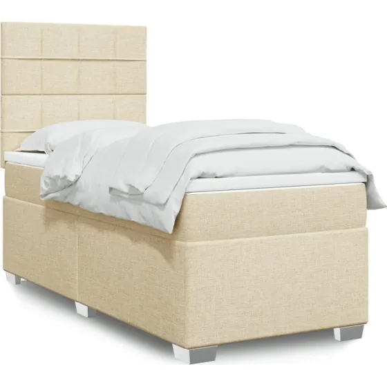 Kontinentalseng med madras 80x200 cm – Creme stof