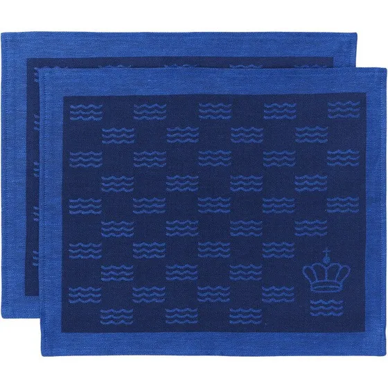 Royal Copenhagen Waves dækkeserviet blå 45x35 cm, 2 stk