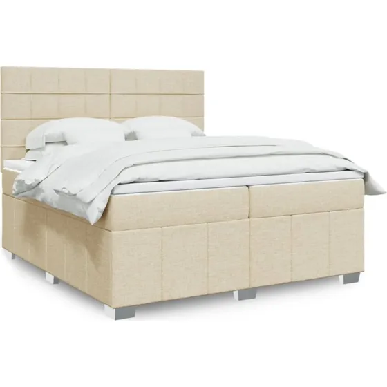 Kontinentalseng 200x200 cm med pocketmadras - creme