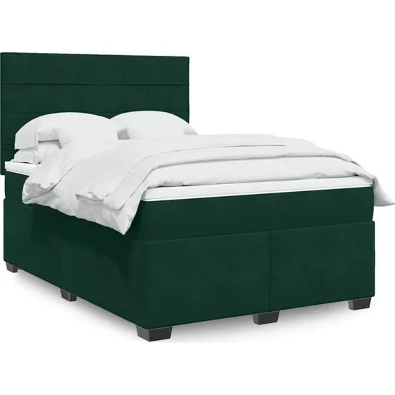 Kontinentalseng 140x190 cm i fløjl – mørkegrøn