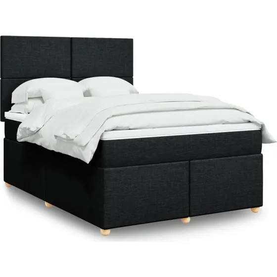 Kontinentalseng 160x200 cm med pocketmadras – sort stof