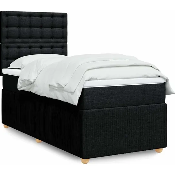 Kontinentalseng med madras 80x200 cm – sort stof