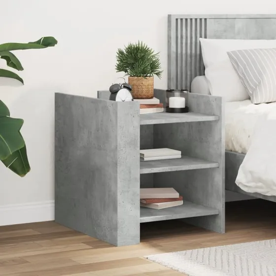 Sengebord 45x50x50 cm i konstrueret træ – betongrå