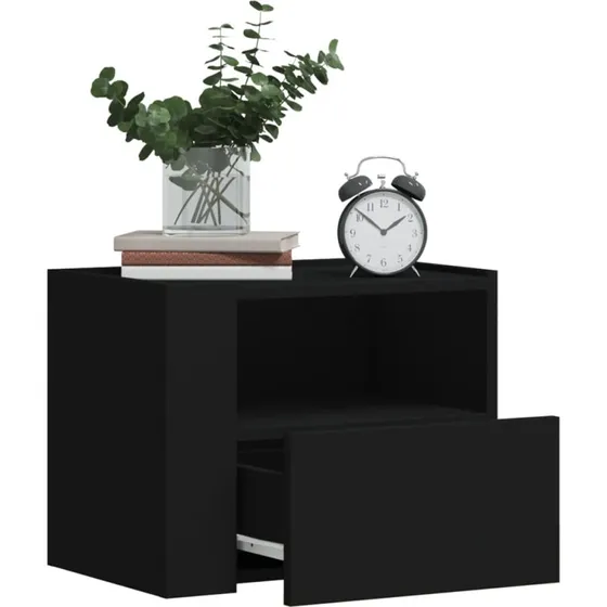 Væghængte sengeborde 2 stk. 45x30x35 cm – sort