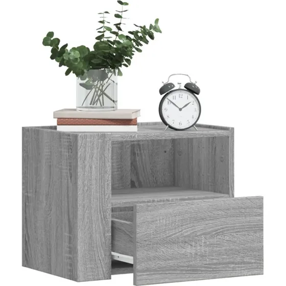 Væghængte sengeborde 2 stk. 45x30x35 cm - Grå Sonoma-eg