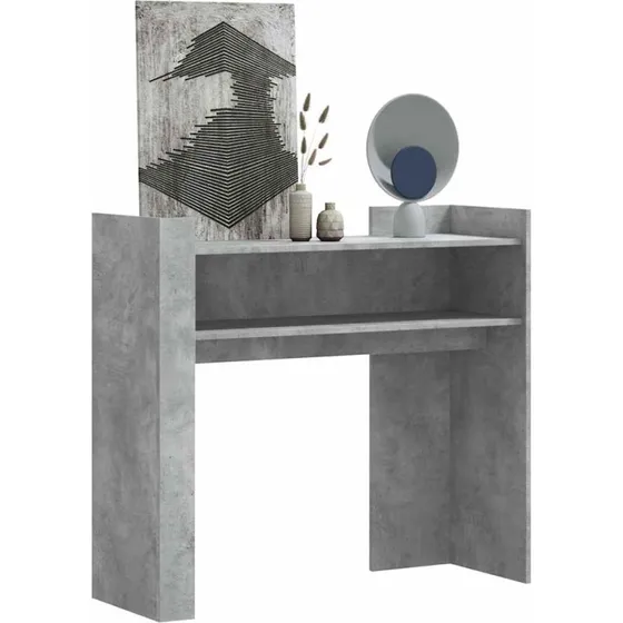 Konsolbord 100x35x90 cm konstrueret træ - betongrå