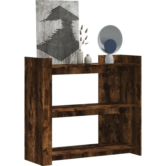 Konsolbord i konstrueret træ 100x35x90 cm – røget egetræ