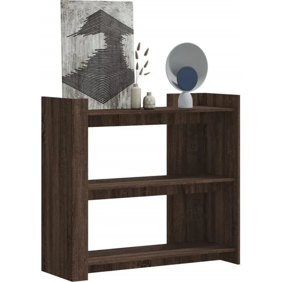 Konsolbord 100x35x90 cm – konstrueret træ, brun egetræsfarve