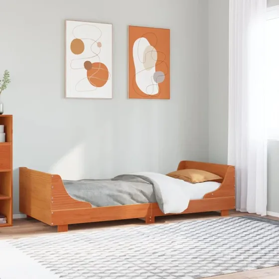 Sengeramme i massivt fyrretræ 100x200 cm - gyldenbrun