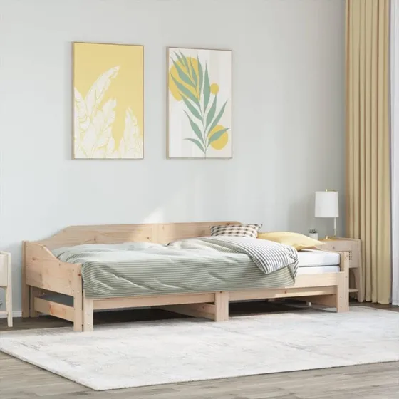 Daybed med udtrk 80x200 cm i massivt fyrretr