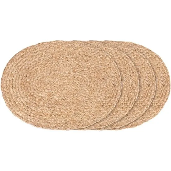 Bombay Dækkeservietter i flettet jute, oval 35x45 cm (4 stk)