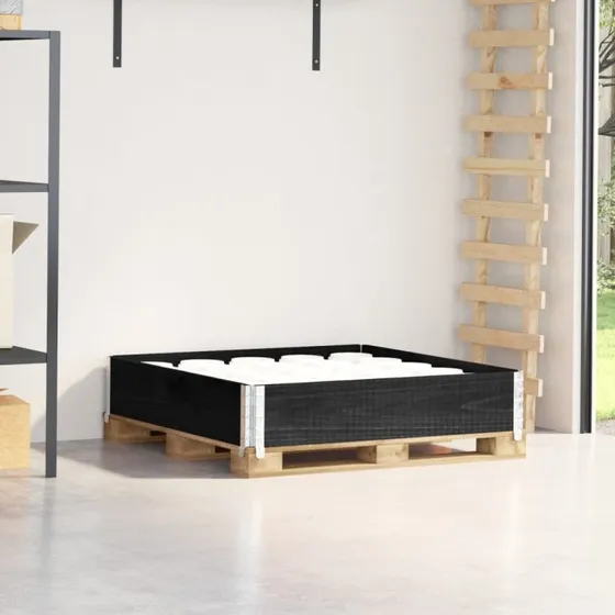 Palleramme 100x100 cm – Massivt fyrretræ, sort