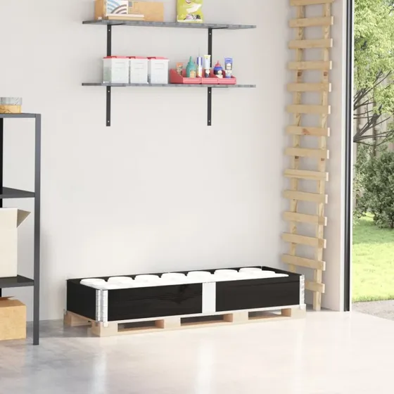 Palleramme 150x50 cm i massivt fyrretræ – sort