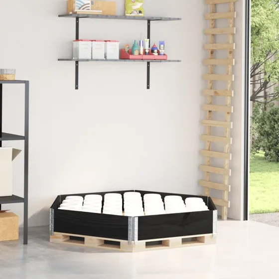Højbed sekskantet 160x160 cm i massivt fyrretræ - sort