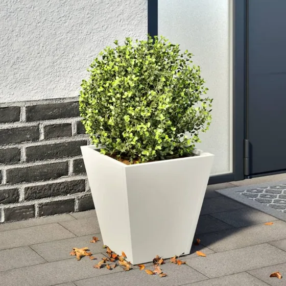 Plantekasse i stål 30x30x30 cm - Hvid