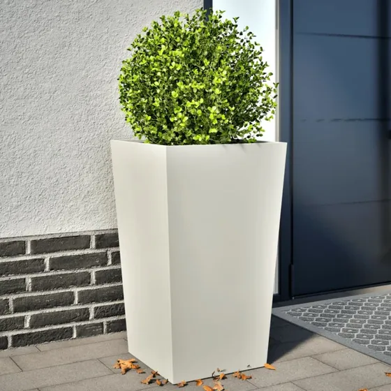 Plantekrukker i stål 2 stk. 45x45x75 cm – hvide
