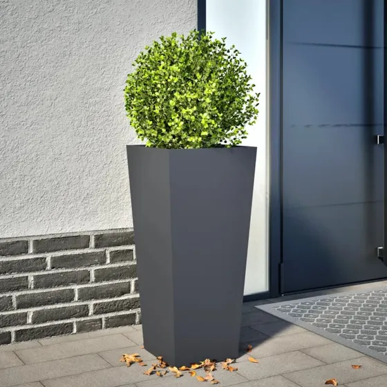 Plantekrukke i stål 35x35x75 cm - Antracit