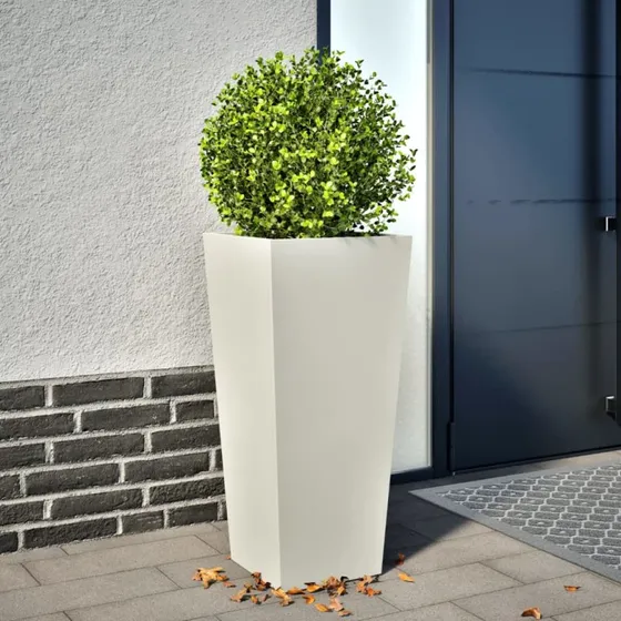 Plantekrukke 35x35x75 cm i hvidt stål