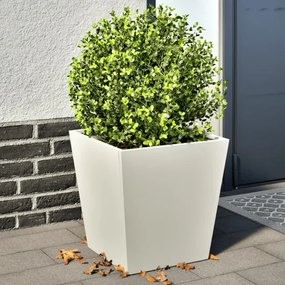 Plantekrukker i stål 2 stk. 40x40x40 cm - hvid