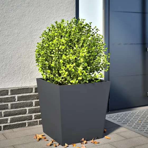 Hvid stål plantekrukke 50x50x50 cm