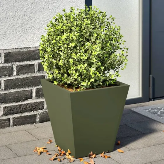 Plantekrukker i stål 2 stk. 30x30x30 cm - olivengrøn