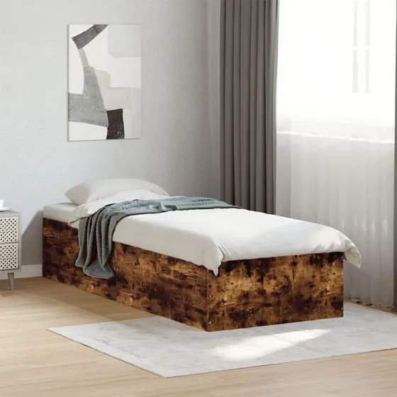 Sengeramme 100x200 cm i røget egetræ - konstrueret træ