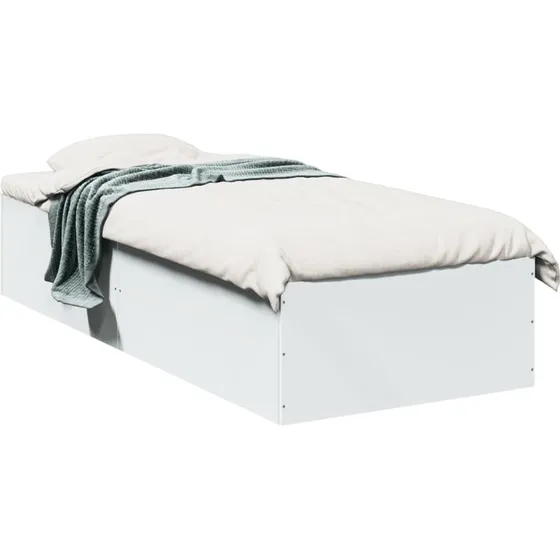 Sengeramme 90x190 cm i hvidt konstrueret træ