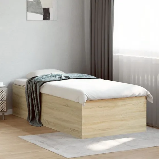 Sengeramme 75x190 cm i sonoma-eg - konstrueret træ