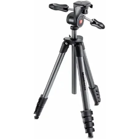 Manfrotto Compact Advanced 3-vejstativ aluminium, sort