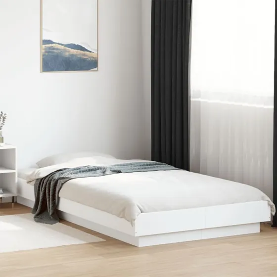 Sengeramme 75x190 cm i konstrueret træ - Hvid