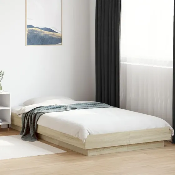 Sengeramme 75x190 cm i konstrueret træ - Sonoma-eg