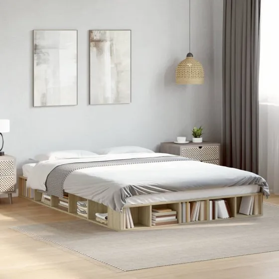 Sengestel 150x200 cm i konstrueret træ – Sonoma eg