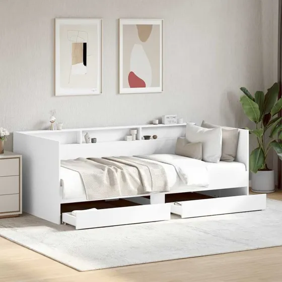 Daybed med skuffer 90x200 cm – hvid (uden madras)
