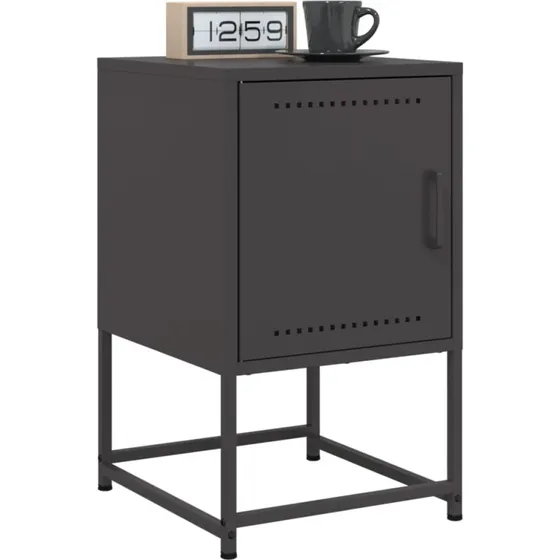 Sengeborde i stål 2 stk. 36x39x60,5 cm - Sort, industrielt