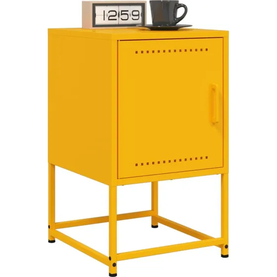 Sengeborde i stål 2 stk. 36x39x60,5 cm – sennepsgul