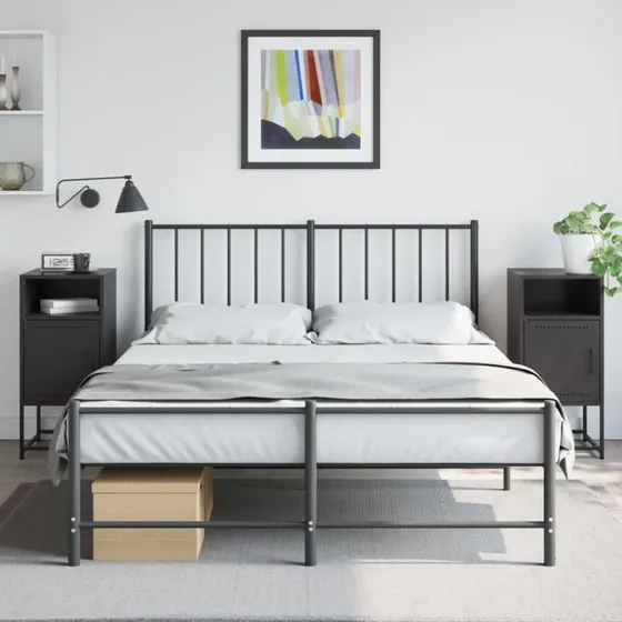 Sengeborde 2 stk. 36x39x78 cm stål sort