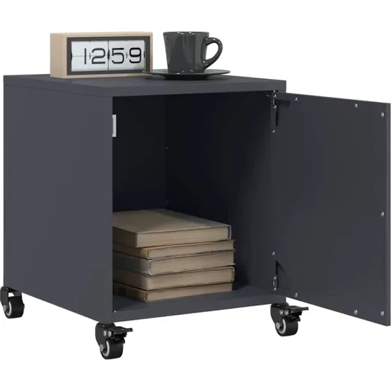 Sengeborde 2 stk. 36×39×43,5 cm stål – Antracit