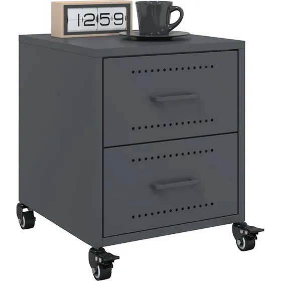 Sengeborde 2 stk. 36x39x43,5 cm – koldvalset stål antracit