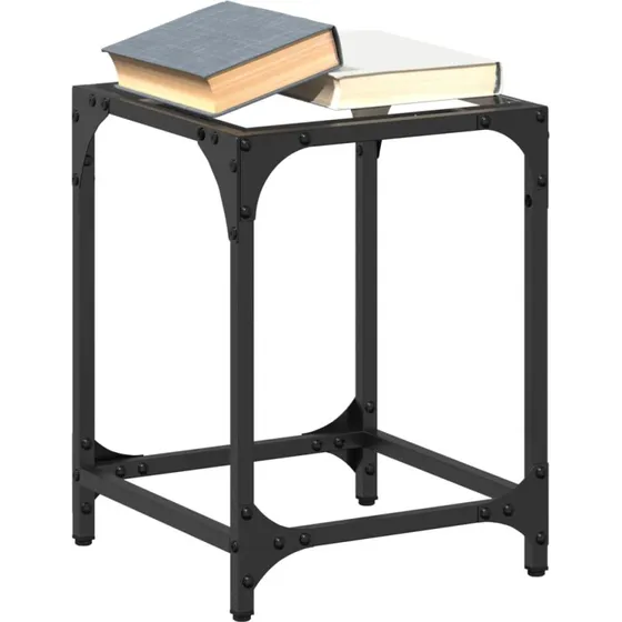 Sofabord med transparent glastop 30x30x40 cm - stl