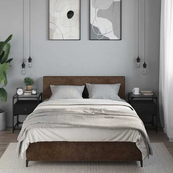 Sengeborde 2 stk. 40x40x55 cm sort - konstrueret træ