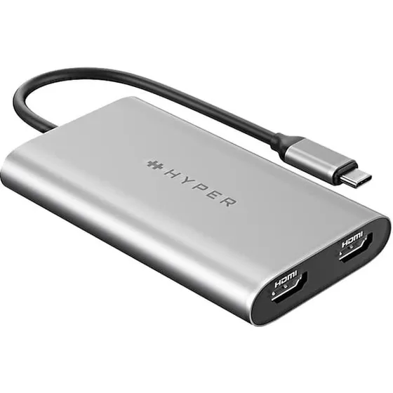 Hyper HyperDrive dobbelt HDMI USB-C adapter (2x 4K, 100W)