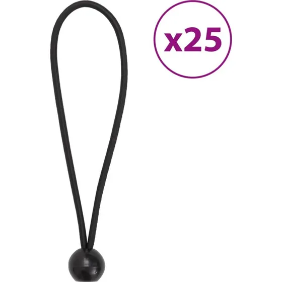 Elastiksnore med kugler 25 stk — 21 x 0,5 cm