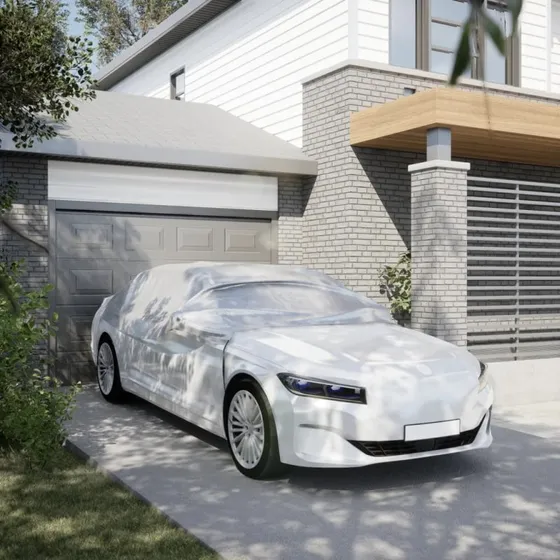 Halvt bilovertrk XL slv m. kroge - vandtt & UV-beskyttelse