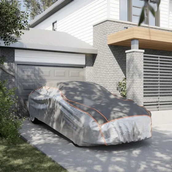 Bilovertrk til sedan str. L  haglbeskyttelse gr/slv