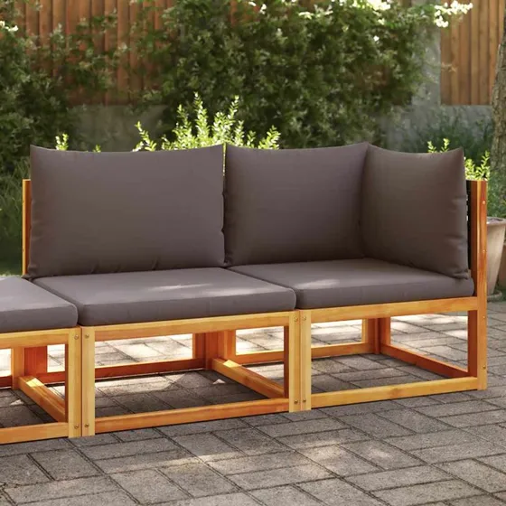2-personers havesofa i akacietræ med rattan og hynder