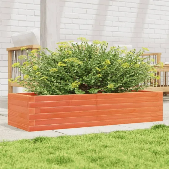 Plantekasse i massivt fyrretræ 110x40x23 cm - gyldenbrun